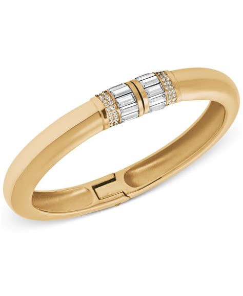 michael kors gold tone baguette crystal bangle bracelet|Michael Kors bracelets on clearance.